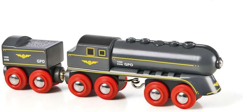 BRIO World – 33697 Speedy Bullet Train – Engaging 2-Piece Wooden Toy Train Set | Ideal for Kids Age 3+ | Enhances Motor Skills | Compatible Railway Toys | FSC Certified Materials