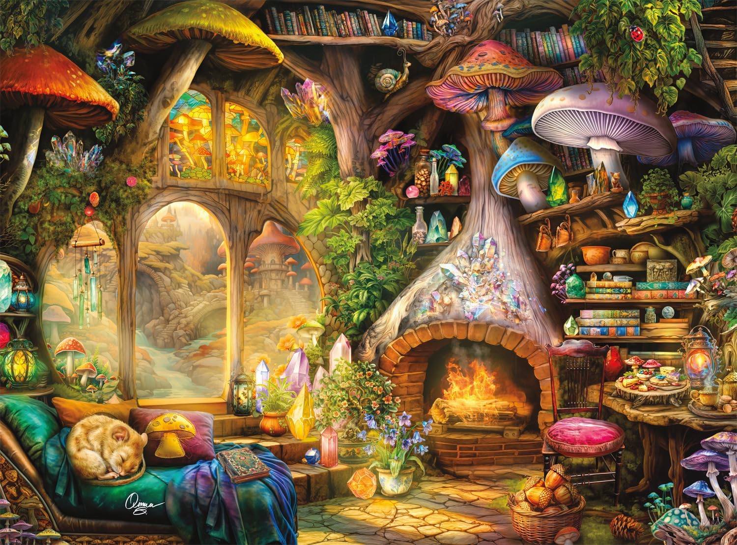 Buffalo Games – Aimee Stewart – Merry Mushroom Cottage – 1000 Piece Jigsaw Puzzle for Adults – Challenging Puzzle Perfect for Game Nights – Finished Size is 26.75 x 19.75
