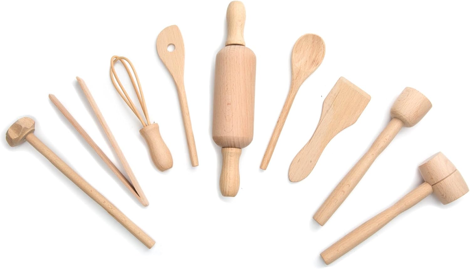 Fox Run Junior Cooking and Baking Tools Set, Wood, 9-Piece
