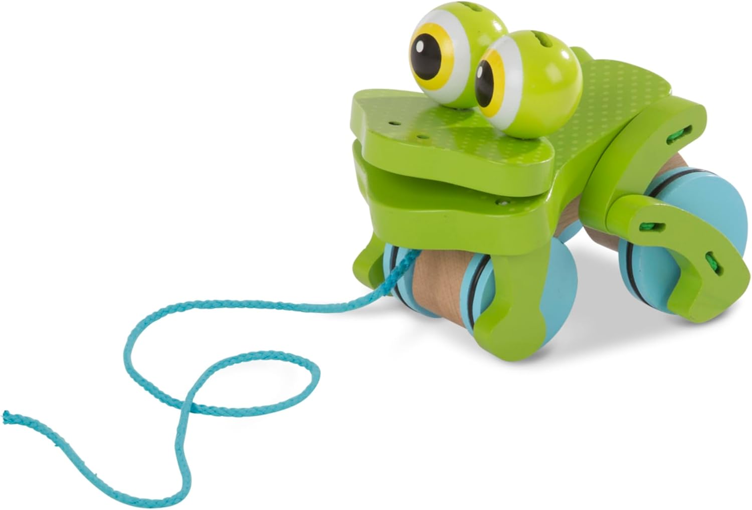 Melissa & Doug First Play Frolicking Frog Wooden Pull Toy – Developmental Duck Pull Toy For Toddlers Ages 1+