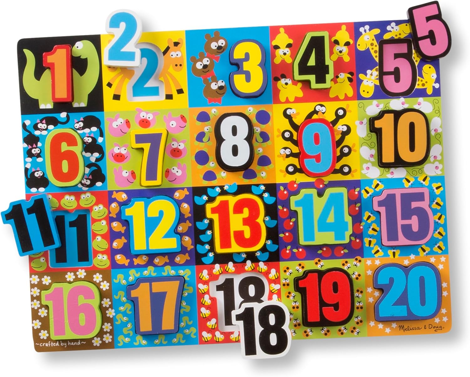 Melissa & Doug Jumbo Numbers Wooden Chunky Puzzle (20 pcs)