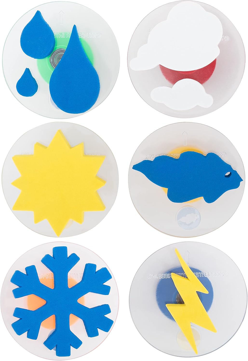 READY 2 LEARN Giant Stampers – Weather Patterns – Set of 6 – Easy to Hold Foam Stamps for Kids – Arts and Crafts Stamps for Displays, Posters, Signs and DIY Projects